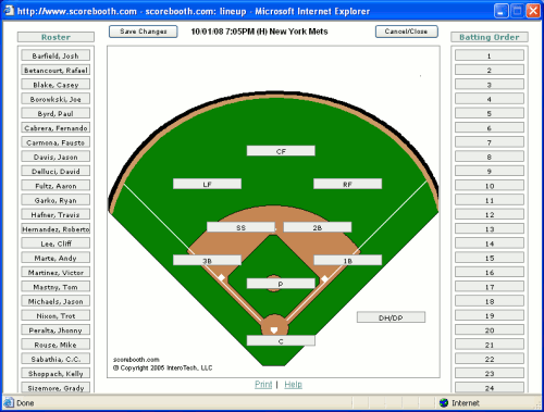 scorebooth com baseball and softball stats software to set your lineup baseball lineup software
